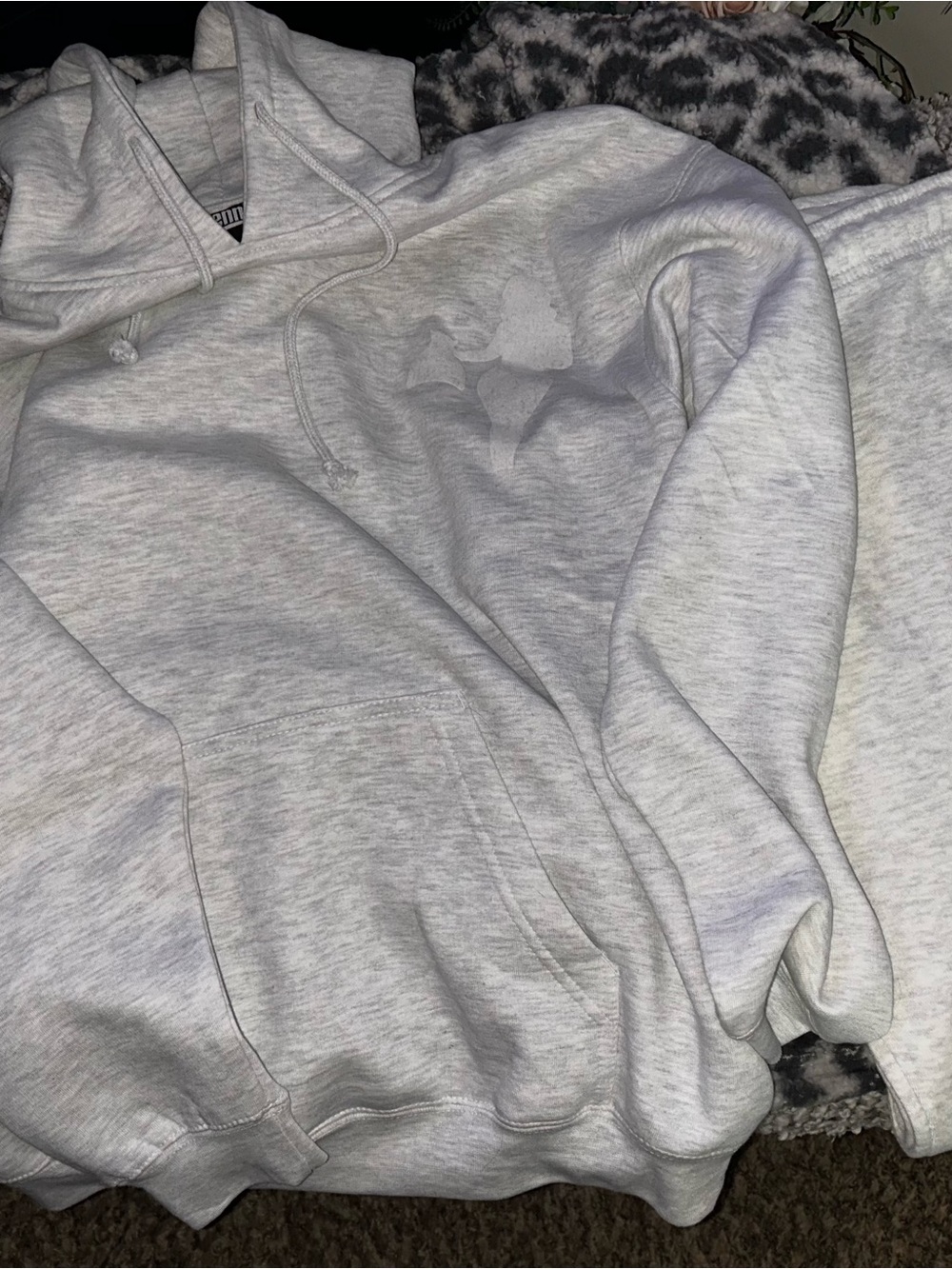 Light Gray hoodie & sweatpants set - Unbranded